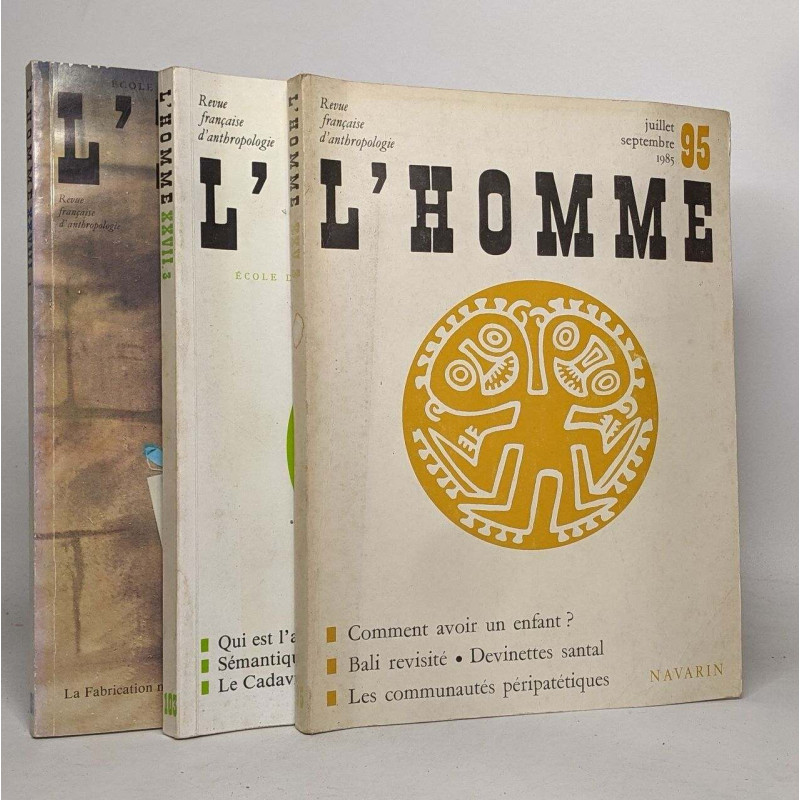 Lot de 6 numéros de "Revue francaise d'anthropologie / l'homme" :...