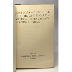Saint Joan a chronicle and the apple cart a political extravaganza...