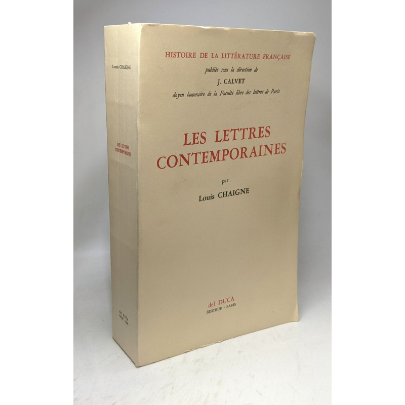 Les lettres contemporaines / Histoire de la littérature française