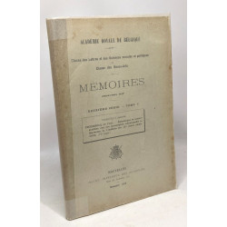 Mémoires - deuxième série tome V - fascicule II - académie royale...