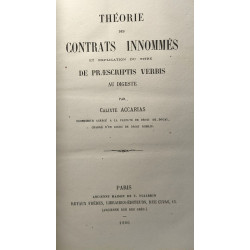 Théorie des contrats innommés et explication du titre de...
