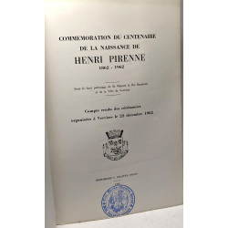 Commémoration du centenaire de la naissance de Henri Pirenne...