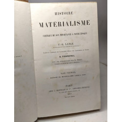 Histoire du matérialisme et critique de son importance à notre...