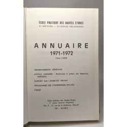 Annuaire 1971-1972 - TOME LXXIX - école pratique des hautes études...