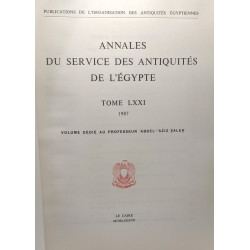 Annales du service des antiquités de l'Egypte TOME LXXI 1987 -...