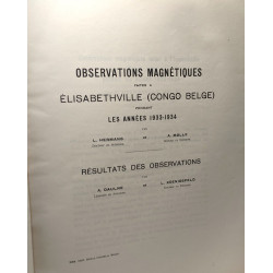 Observations magnétiques faites à Elisabethville (Congo Belge)...