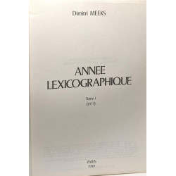 Année lexicographique - TOME I (1977) + TOME 2 Egypte ancienne (1978)