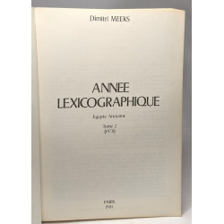 Année lexicographique - TOME I (1977) + TOME 2 Egypte ancienne (1978)