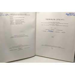 Thorikos 1970-1971 - TOME VII - rapport préliminaire sur les...