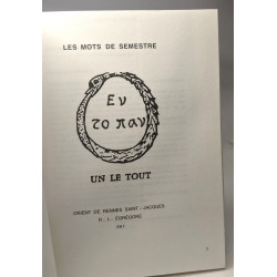 Les mots de semestre - Egregore 6007 - Orient de Rennes Saint-Jacques