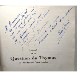 Exposé de la question du Thymus en médecine vétérinaire