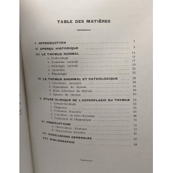 Exposé de la question du Thymus en médecine vétérinaire