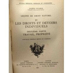 Les droits et devoirs individuels - Deuxième Partie: travail...