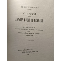 De la défense dans l'ancien duché de Brabant - discours -...