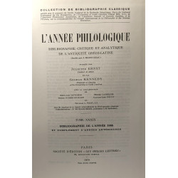 L'année philologique - bibliographie critique et analytique de...