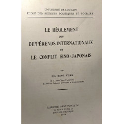 Le règlement des différends internationaux et le conflit...