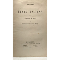 Histoire des états italiens depuis le congrès de Vienne