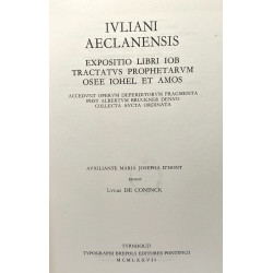 Ivliani aeclanensis exposito libri iob tractatus prophetarum osee...