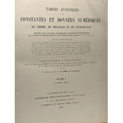 Tables annuelles de constantes et données numériques de chimie...