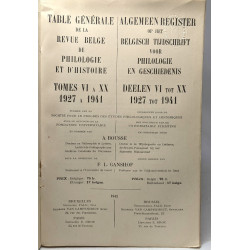 Table générale de la revue belge de philologie et d'histoire TOMES...