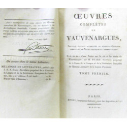 Oeuvres complètes de Vauvenargues nouvelle édition augmentée de...