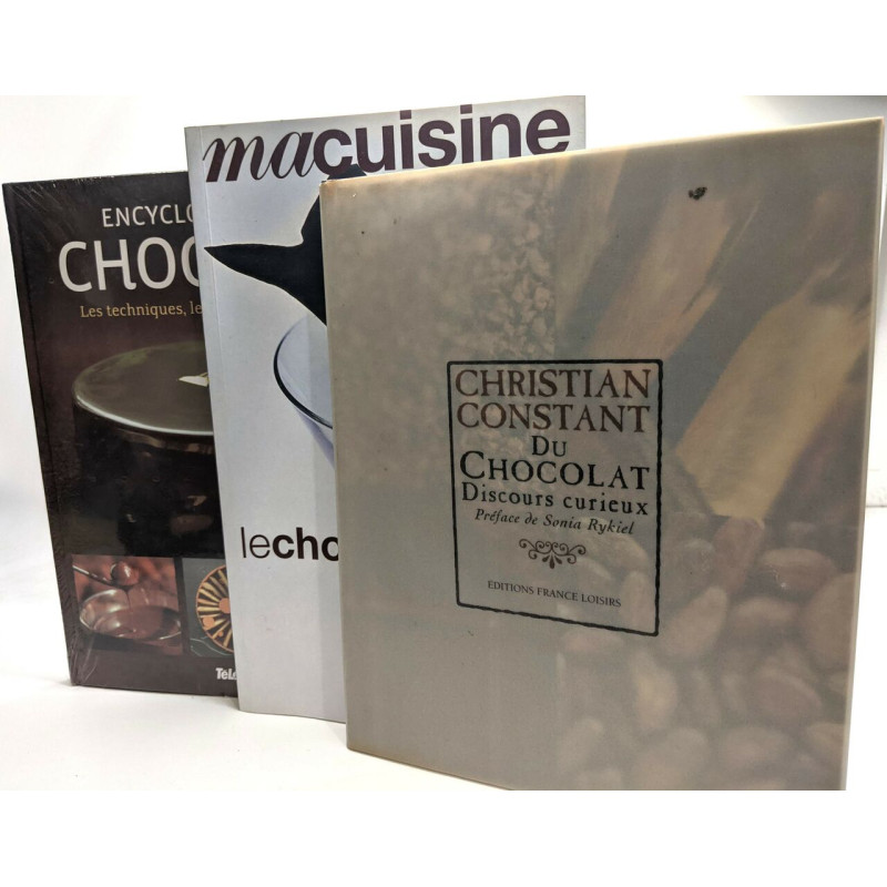 3 livres sur le chocolats. encyclopédie du chocolat (les...