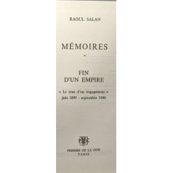 Mémoires Fin d'un Empire - tome 1: le sens d'un engagement
