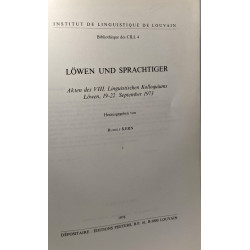 Löwen und Sprachtiger. Akten des VIII. Ling. Kolloquiums Löwen 1973