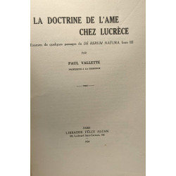 La doctrine de l'âme chez Lucrèce - examen de quelques passage de...