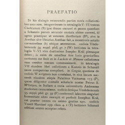 Platonis opera - TOMUS III - Tetralogias V-VII Continens