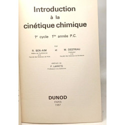 Introduction à la cinétique chimique : 1er cycle 1ère année P.C....