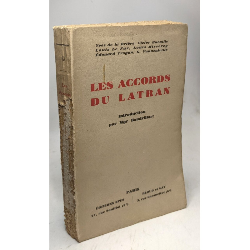Les accords du latran introduction par Mgr Baudrillart