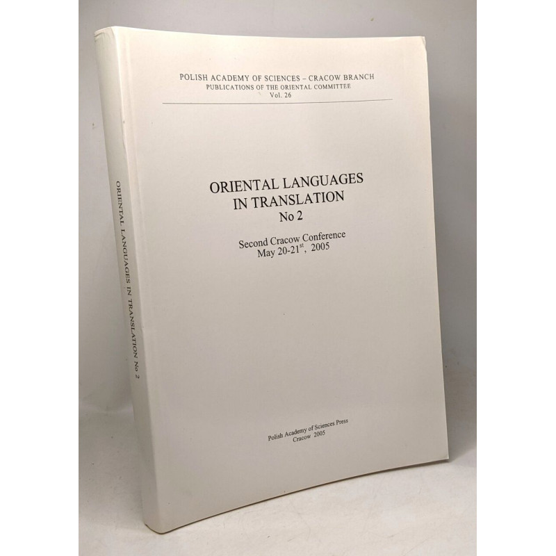 Oriental languages in translation N°2 - second Cracow Conference...