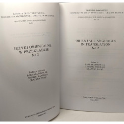 Oriental languages in translation N°2 - second Cracow Conference...