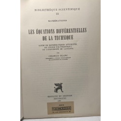 Les équations différentielles de la technique - cours de...