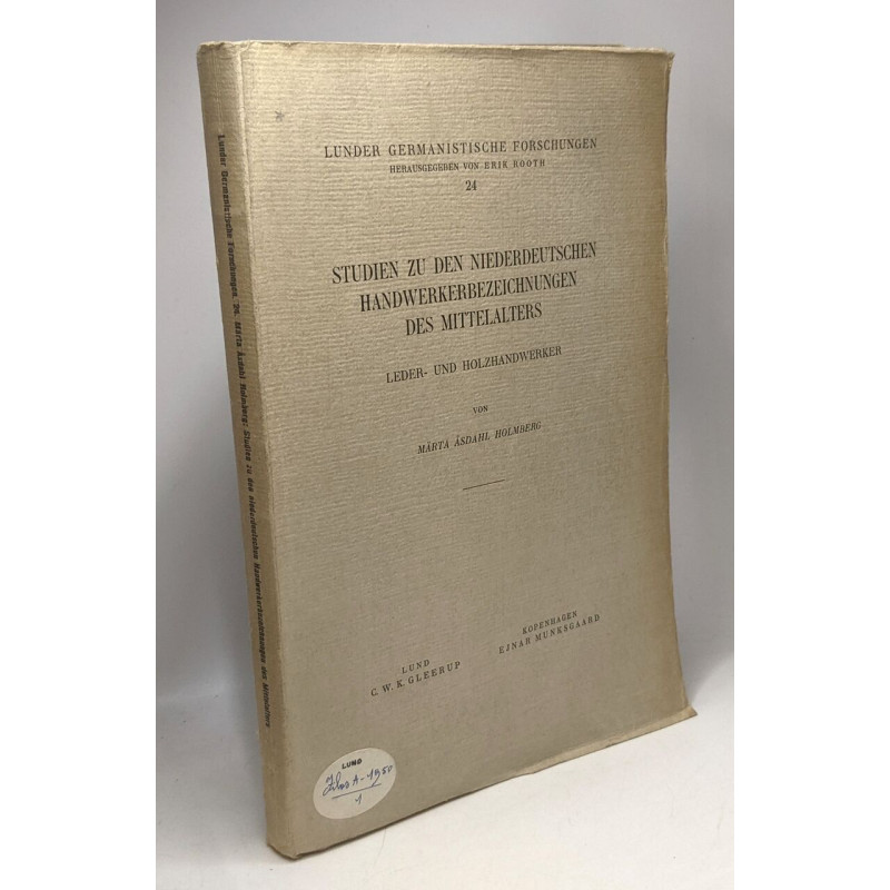 Studien zu den niederdeutschen handwerkerbezeichnungen des...
