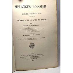 Mélanges Boissier - recueil de mémoires concernant la littérature...
