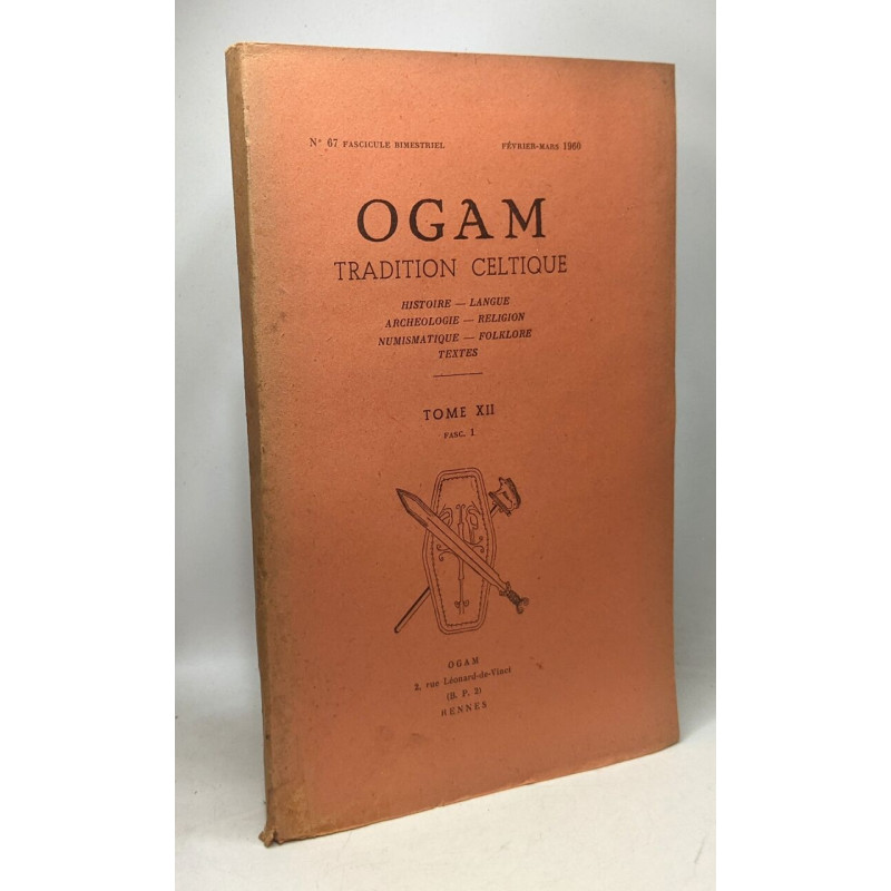 OGAM tradition celtique - histoire langue archéologie religion...