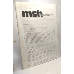 MSH information bulletin de la Fondation Maison des Sciences de...