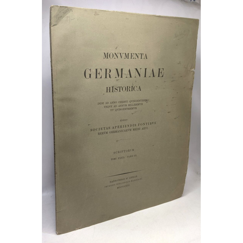 Monumenta germaniae historica inde ab anno christi qvingentesimo...