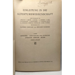 Einleitung in die altertumswissenschaft - I. BAND - Methodik...