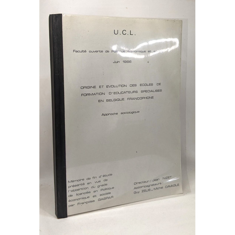 Origine et évolution des écoles de formation d'éducateurs...