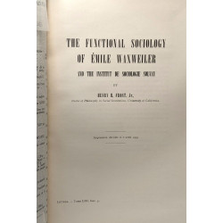 The functional sociology of Emile Waxweiler and the institut de...