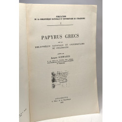 Papyrus Grecs de la bibliothèque nationale et universitaire de...
