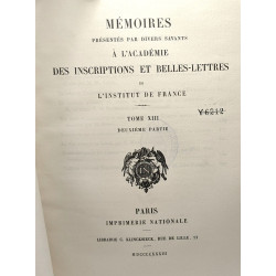 TOME XIII - deuxième partie - Mémoires présentés par divers...