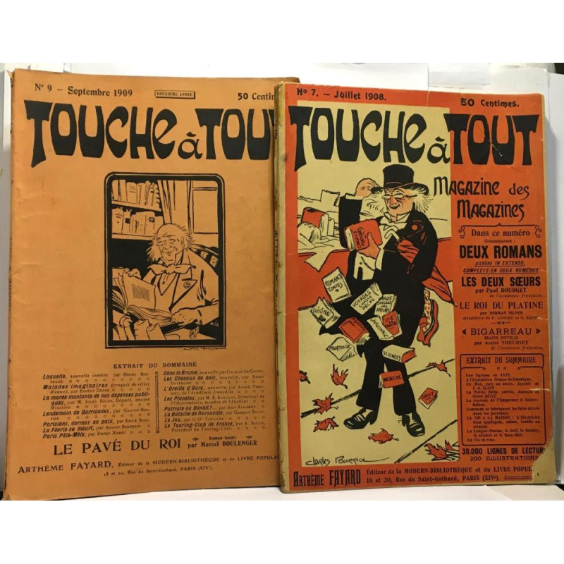 Touche à tout - magazine n°7 juillet 1908 + n°9 septembre 1909