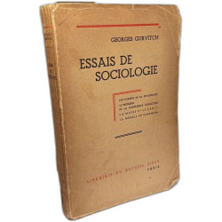 Essais de Sociologie. Les formes de la sociabilité. Le problème de...