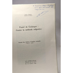 Fustel de Coulanges: Contre la méthode subjective - extrait des...