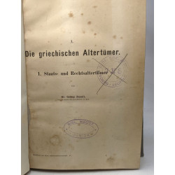 Die griechischen altertümer 1. staats- und Rechtsaltertümer