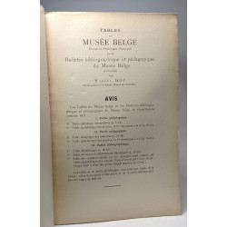 Tables du Musée Belge - revue de Philologie classique et du...
